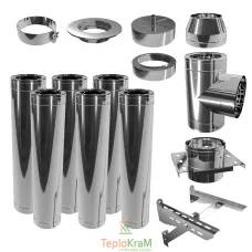 Комплект нержавіючого димоходу Ø150/220 мм, нерж/нерж 1 мм (стандарт)
