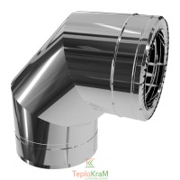 Коліно 90° на димохід Ø 150/220 мм нерж/нерж 1 мм