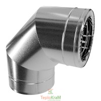 Коліно 90° на димохід 250/320 мм нерж/оц 1 мм