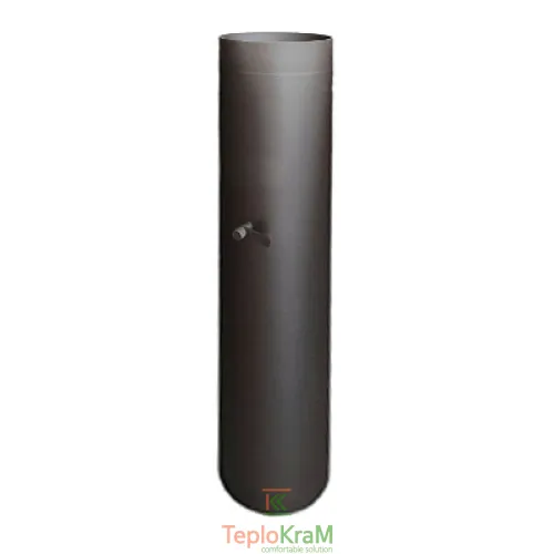 Труба димохідна Darco 1 м Ø 150 з конденсаційним переходом, шибером, ревізією, чорна сталь 2 мм (антрацит)