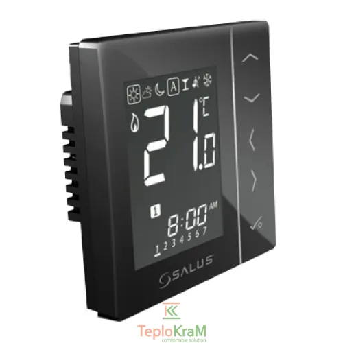 Цифровой термостат Salus VS35B з екраном LCD, чорний