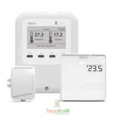 Кімнатний терморегулятор TECH WiFi OT з функцією OpenTherm і WiFi (з кімнатним регулятором R-8b і датчиком температури на вулиці ST-291p NTC)