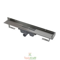 Водоотводный желоб Alcaplast APZ16-750, с порогами для цельной решетки и фиксированным воротником к стене