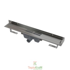 Водоотводный желоб Alcaplast APZ16-850, с порогами для цельной решетки и фиксированным воротником к стене