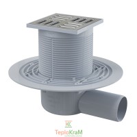 Зливний трап Alcaplast, 105x105/50 мм, з бічною підводкою, решітка: нерж., гідрозатвор SMART (APV1321)
