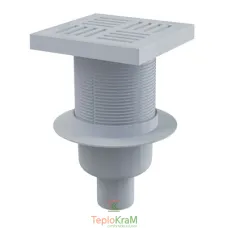 Зливний трап Alcaplast, 150x150/50 мм, з прямою підводкою, решітка: пластик, гідрозатвор мокрий (APV6111)