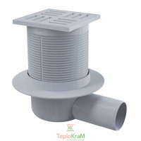 Сливной трап Alcaplast, 105x105/50 мм, с боковой подводкой, решетка пластик, гидрозатвор мокрый (APV5111)