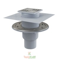 Зливний трап Alcaplast, 105x105/50 мм, з прямою підводкою, решітка: пластик, гідрозатвор комбінований SMART (APV2324)