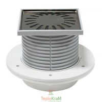Зливний трап Alcaplast, 115x115/50 мм, з прямою підводкою, решітка: нерж., гідрозатвор мокрий (APV14)