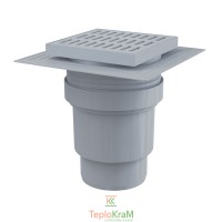 Зливний трап Alcaplast, 150x150/110 мм, з прямою підводкою, решітка: пластик, гідрозатвор мокрий (APV11)