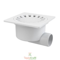 Сливной трап Alcaplast, 150x150/50 мм, с боковой подводкой, решетка пластик, гидрозатвор мокрый (APV15)