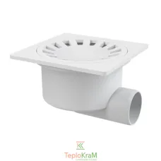 Сливной трап Alcaplast, 150x150/50 мм, с боковой подводкой, решетка пластик, гидрозатвор мокрый (APV15)