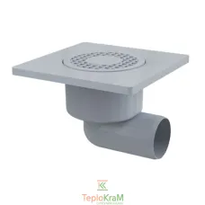 Сливной трап Alcaplast, 150x150/50 мм, с боковой подводкой, решетка пластик, гидрозатвор мокрый (APV3)