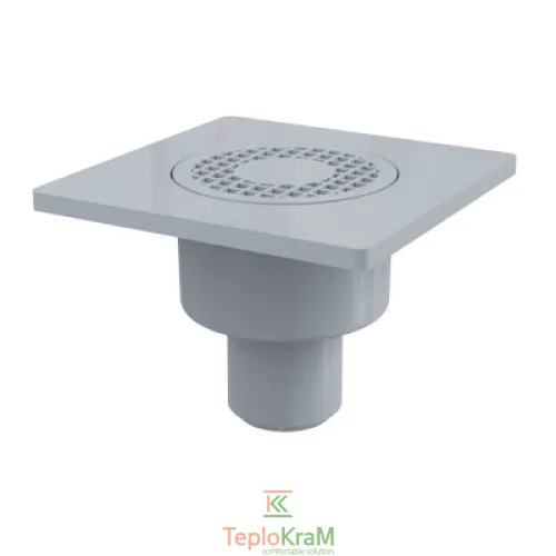 Сливной трап Alcaplast, 150x150/50 мм, с прямой подводкой, решетка пластик, гидрозатвор мокрый (APV4)