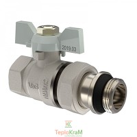 Кран-американка прямий V&G VALOGIN Optima, ВхЗ 1/2", біла ручка-метелик (VG-104201)