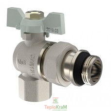 Кран-американка кутовий V&G VALOGIN Optima, ВхЗ 1/2", біла ручка-метелик (VG-104501)