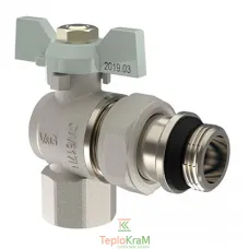 Кран-американка угловой V&G VALOGIN Optima, ВхН 1/2", белая ручка-бабочка (VG-104501)