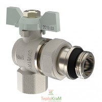 Кран-американка угловой V&G VALOGIN Optima, ВхН 3/4", белая ручка-бабочка (VG-104502)
