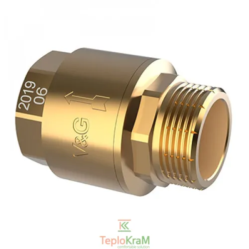 Клапан обратный V&G VALOGIN, ВхН 1 1/4", с латунным штоком (VG-401304)