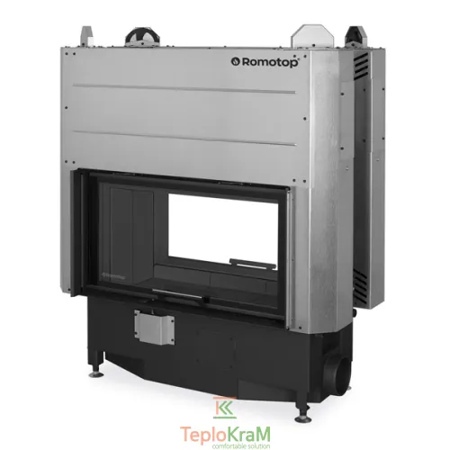 Каминная топка Romotop HEAT T 3g L 88.50.06, 11,6 кВт, туннельная с гильотиной, темная футеровка