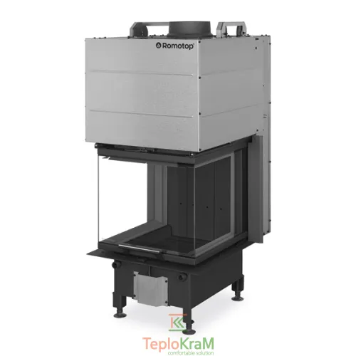Каминная топка Romotop HEAT U 3g L 50.52.50.26, 8 кВт, трехсторонняя с гильотиной, темная футеровка