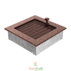 Вентиляционная решетка Kratki 17MX 17x17 см, медная, с жалюзи