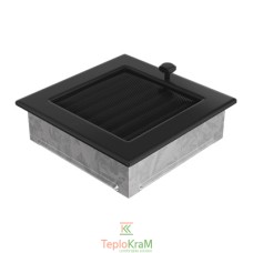 Вентиляционная решетка Kratki 17CX 17x17 см, черная, с жалюзи