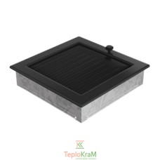 Вентиляційна решітка Kratki 22CX 22x22 см, чорна, з жалюзі