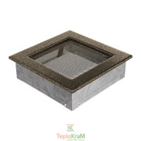 Вентиляционная решетка Kratki 17CZ 17x17 см, черно-золотая