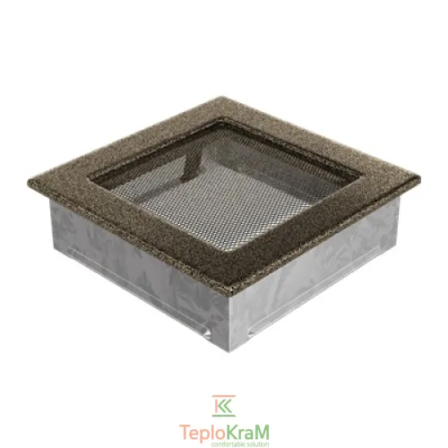 Вентиляционная решетка Kratki 17CZ 17x17 см, черно-золотая