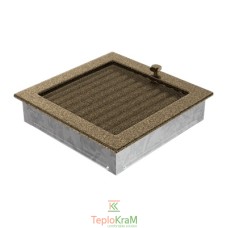 Вентиляційна решітка Kratki 22CZX 22x22 см, чорно-золота, з жалюзі