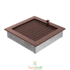 Вентиляційна решітка Kratki 22MX 22x22 см, мідна, з жалюзі