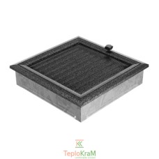 Вентиляционная решетка Kratki Oskar 22OCSX 22x22 см, черно-серебряная, с жалюзи