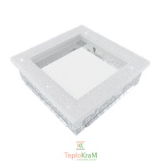 Вентиляційна решітка Kratki VENUS 17SV/B 17x17 см, біла з кристалами Swarovski