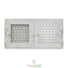 Вентиляційна решітка Kratki RETRO2/22/B/A 22 см, двоє дверцят, біла