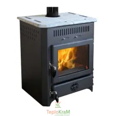 Піч MBS Thermo Vulkan black stone 20 кВт верхнє підключення димоходу