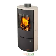 Піч Romotop EVORA 01 (сталевий корпус + кераміка зверху та з обох боків), панорамне скло, 4 кВт
