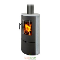 Піч Romotop EVORA 02 (сталевий корпус + камінь зверху та з обох боків), панорамне скло, 4 кВт