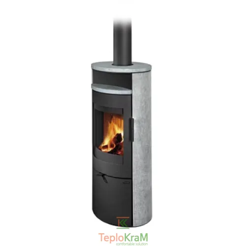 Піч Romotop LUGO N 02 (сталевий корпус + камінь зверху та з обох боків), 6 кВт