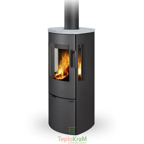 Печь Romotop PARLA 3S 20 (панорамное и боковое двойное остекление + камень сверху), 6 кВт
