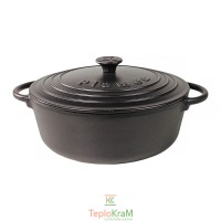 Чавунна каструля Plamen 5,7 л, з кришкою