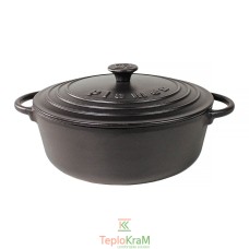 Чавунна каструля Plamen 5,7 л, з кришкою