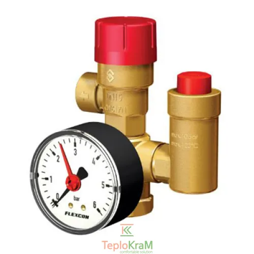 Група безпеки Flamco, для котлів до 60 кВт, 2,5 бар, 3/4"