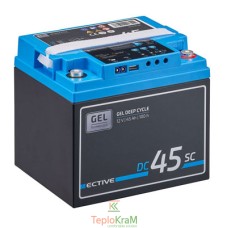 Акумулятор гелевий ECTIVE DC 45SC GEL 12 В, 45 А/год із ШІМ-зарядним пристроєм і РК-дисплеєм