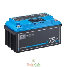 Акумулятор гелевий ECTIVE DC 75SC GEL 12 В, 75 А/год із ШІМ-зарядним пристроєм і РК-дисплеєм