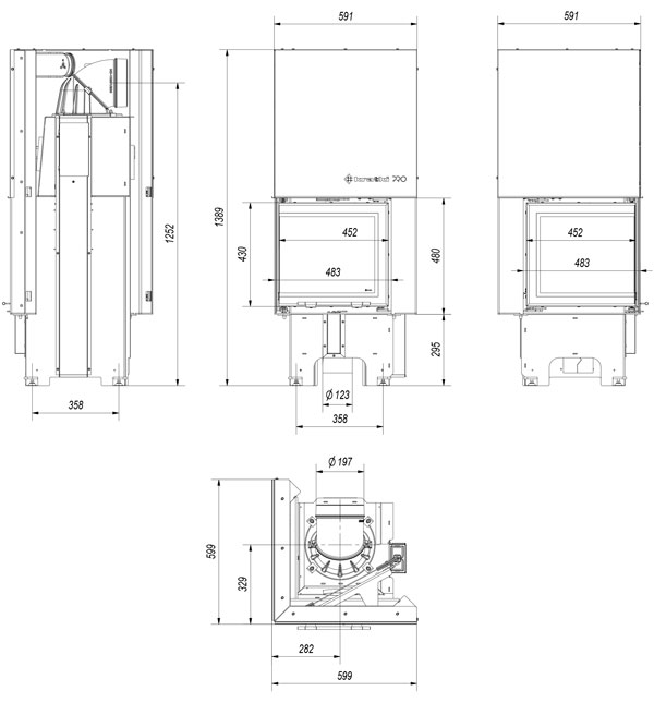 Камінна топка Kratki VNL/480/480 8 кВт