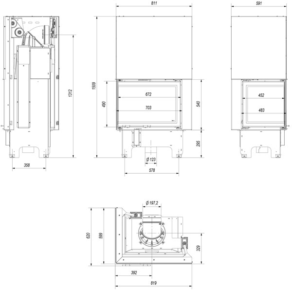 Камінна топка Kratki VNL/700/480 12 кВт Камінна топка Kratki VNL/700/480 12 кВт