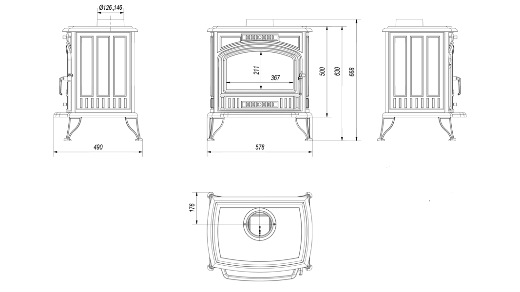 Піч Kratki Koza K6
