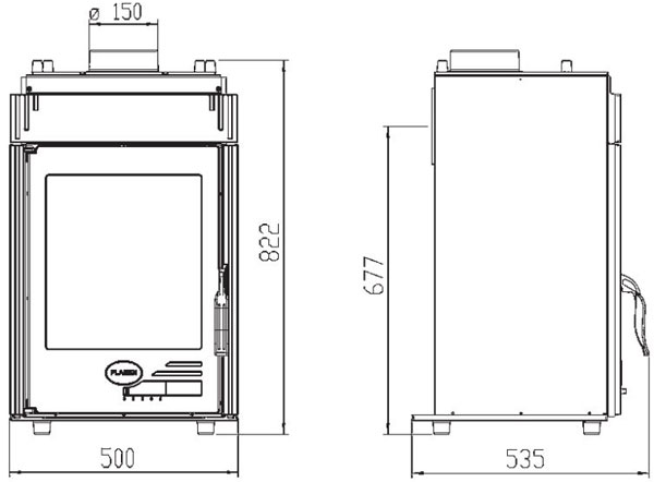 Каминопечь Plamen Vesta Insert, 9 кВт